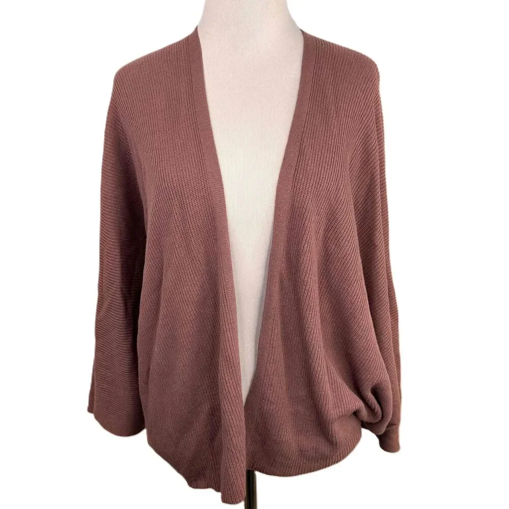 Lululemon Mauve Open Front Long Sleeves Cashlu Knit Ribbed Cardigan